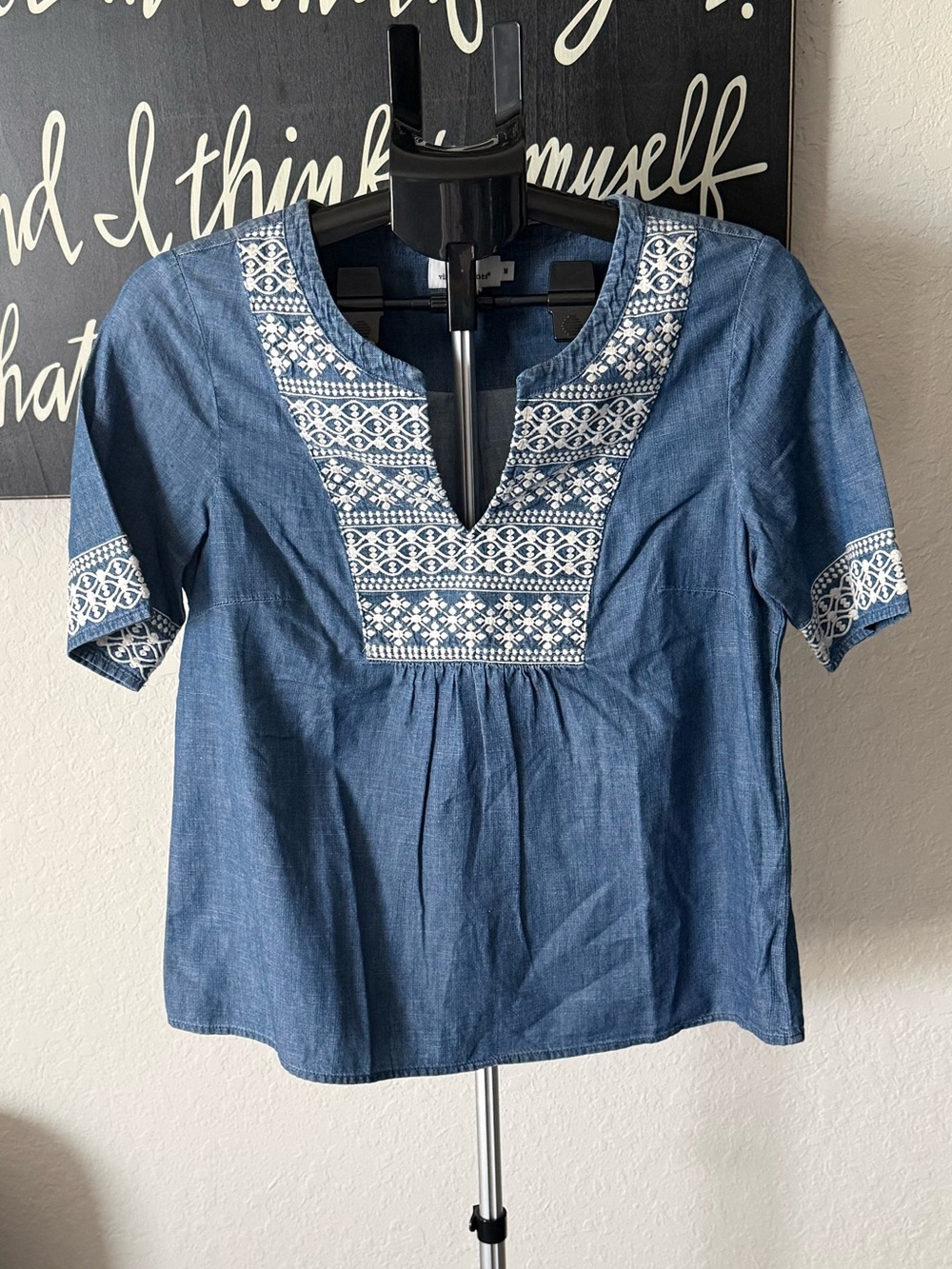 Vineyard Vines Embroidered Denim Top
